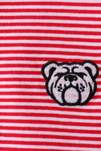Premium Red Georgia bulldog embroidery stripe top