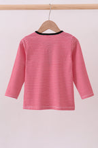 Premium Red Georgia bulldog embroidery stripe top