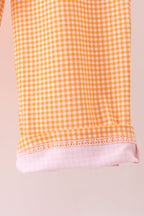 Premium Orange Tennessee football embroidery gingham pants set