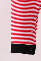 Premium Red Georgia stripe bulldog romper