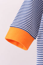 Premium Blue Auburn stripe tiger romper