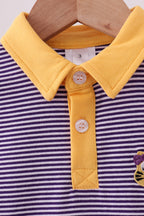 Premium Purple LSU stripe tiger embroidery dress