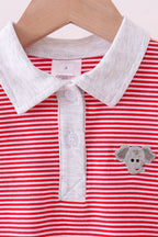 Premium Red Tennessee stripe elephant embroidery button down shirt