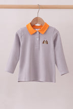 Premium Orange Tennessee stripe puppy embroidery button down shirt