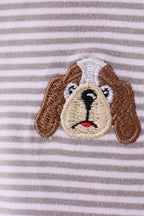 Premium Orange Tennessee stripe puppy embroidery button down shirt