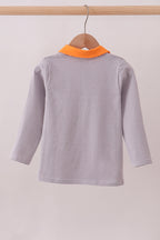 Premium Orange Tennessee stripe puppy embroidery button down shirt