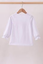 Premium White Tennessee puppy applique top