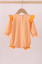 Premium Orange Tennessee puppy football embroidery gingham ruffle bubble