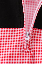 Premium red Georgia embroidery ruffle top