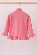 Premium red Georgia embroidery ruffle top