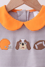 Premium Orange Tennessee stripe football embroidery skorts set