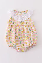 Premium Pink muslin stripe lemon bubble