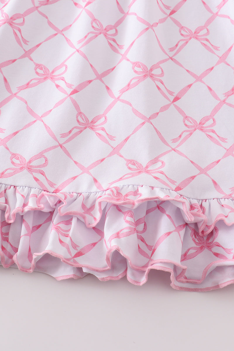 Pink Bow Ruffle Pajama Dress