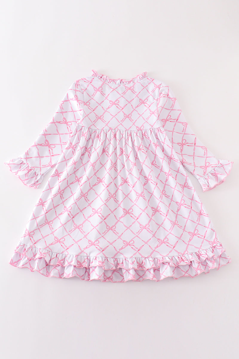 Pink Bow Ruffle Pajama Dress