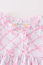 Pink Bow Ruffle Pajama Dress