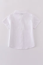 Premium cross embroidery button down shirt