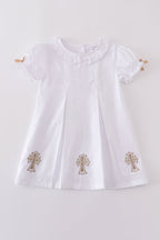 Premium cross embroidery dress
