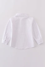 Premium cross embroidery button down long sleeve shirt