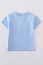 Premium blue bunny embroidery top