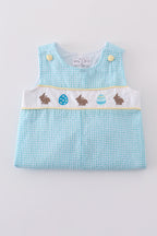Premium mint bunny egg embroidery gingham jonjon