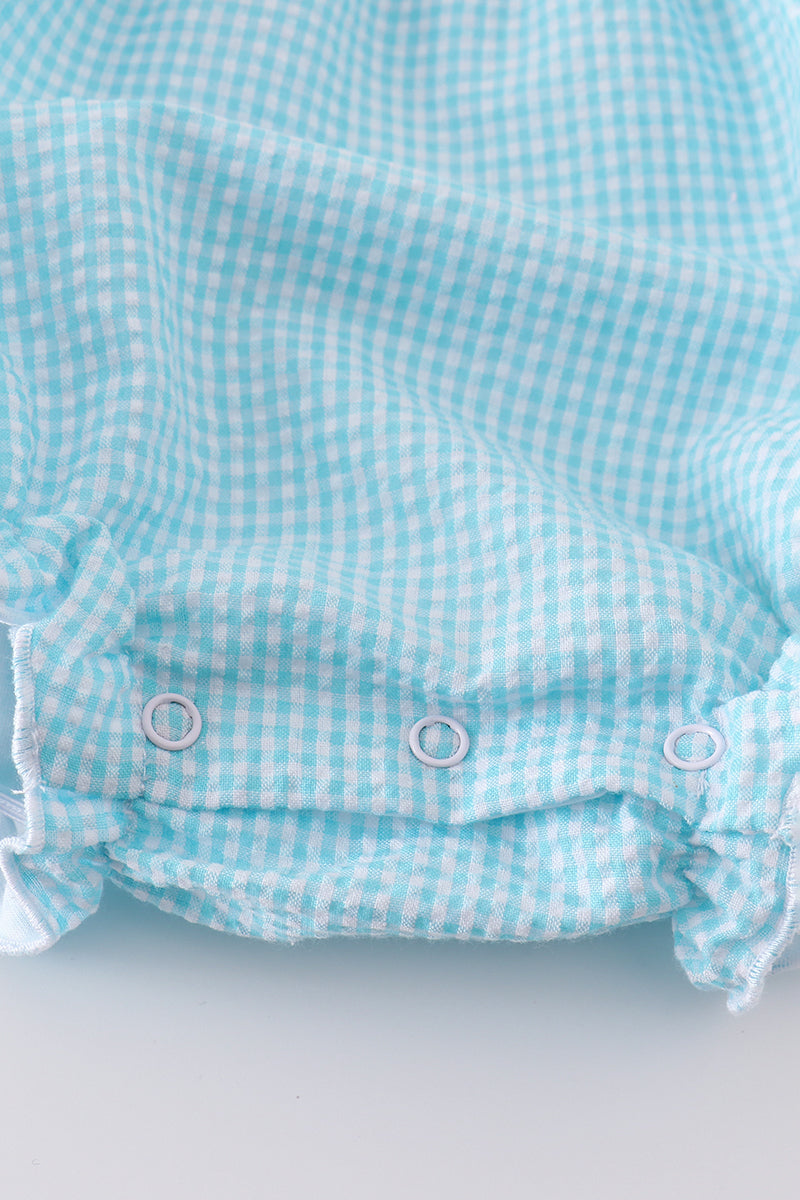 Mint Gingham Embroidered Bubble