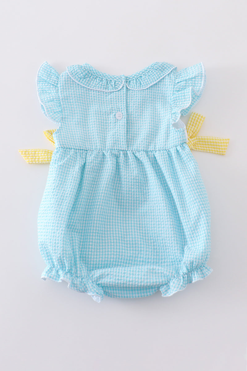 Mint Gingham Embroidered Bubble