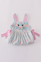 Premium green bunny bow floral dress