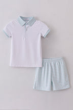 Blue active shorts set