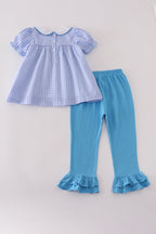 Blue princess pumpkin ruffle set