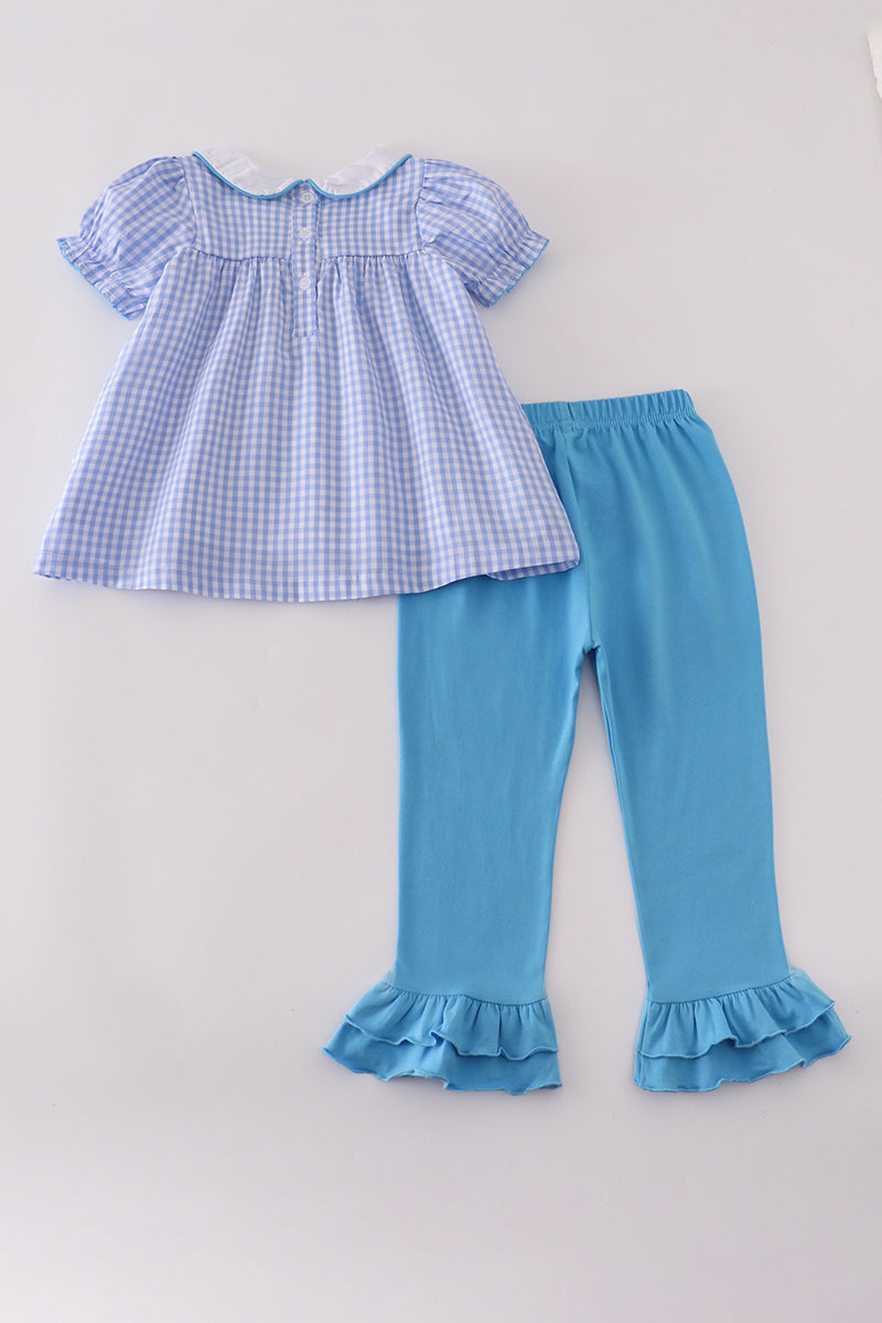 Blue princess pumpkin ruffle set