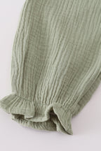 Premium sage ruffle pants set