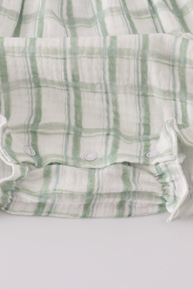 Plaid Sage Ruffle Bubble