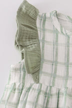 Plaid Sage Ruffle Bubble