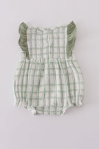 Premium sage ruffle plaid bubble