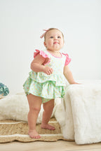 Platinum star print ruffle girl bubble