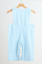 Blue puppy hand smocked boy stripe jonjon