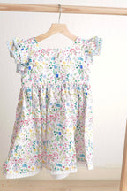 Floral easter bunny hand-smocked dress