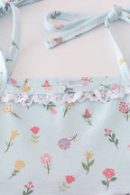 Blue floral ruffle dress