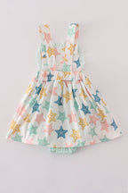 Blue seashell bow ruffle bubble