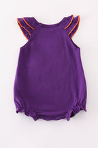 Purple I love clemson applique ruffle bubble
