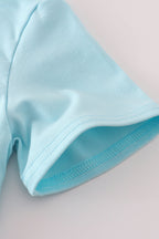 Blue animals applique shorts set