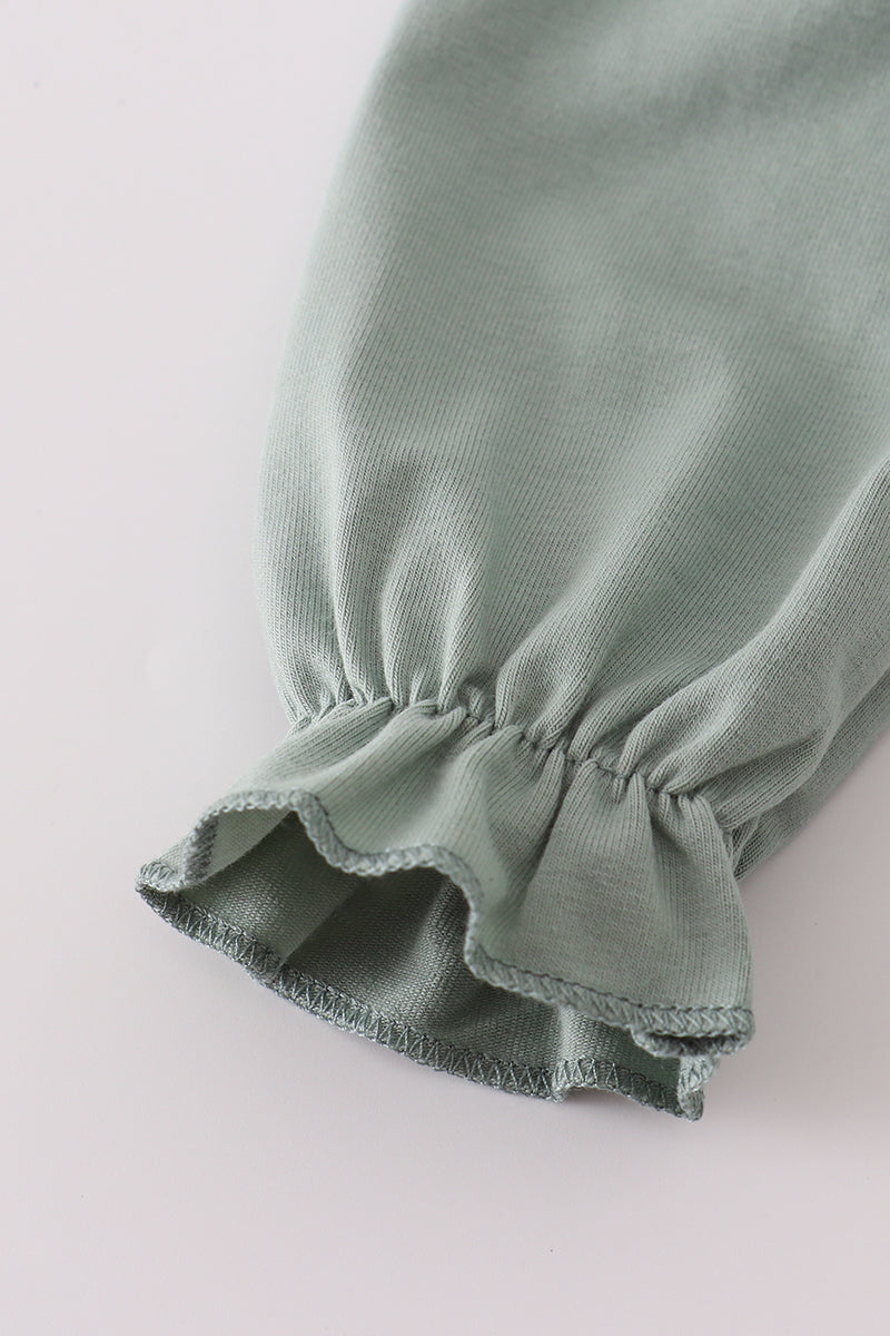 Sage French Knot Turkey Ruffle Bubble