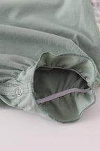 Sage turkey french knot ruffle bubble