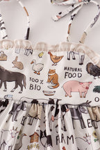 Beige farm strap dress