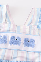 Crab french knot stripe girl swimsuit