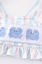 Crab french knot stripe 2pc girl swimsuit