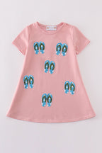 Teal slipper sequin mom&me dress