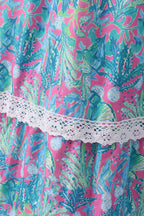 Green jungle bloom tiered mom&me dress