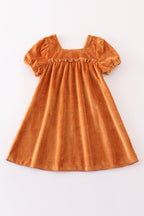 Caramel velvet mom&me dress