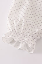 Maroon Alabama embroidery dot ruffle pants set